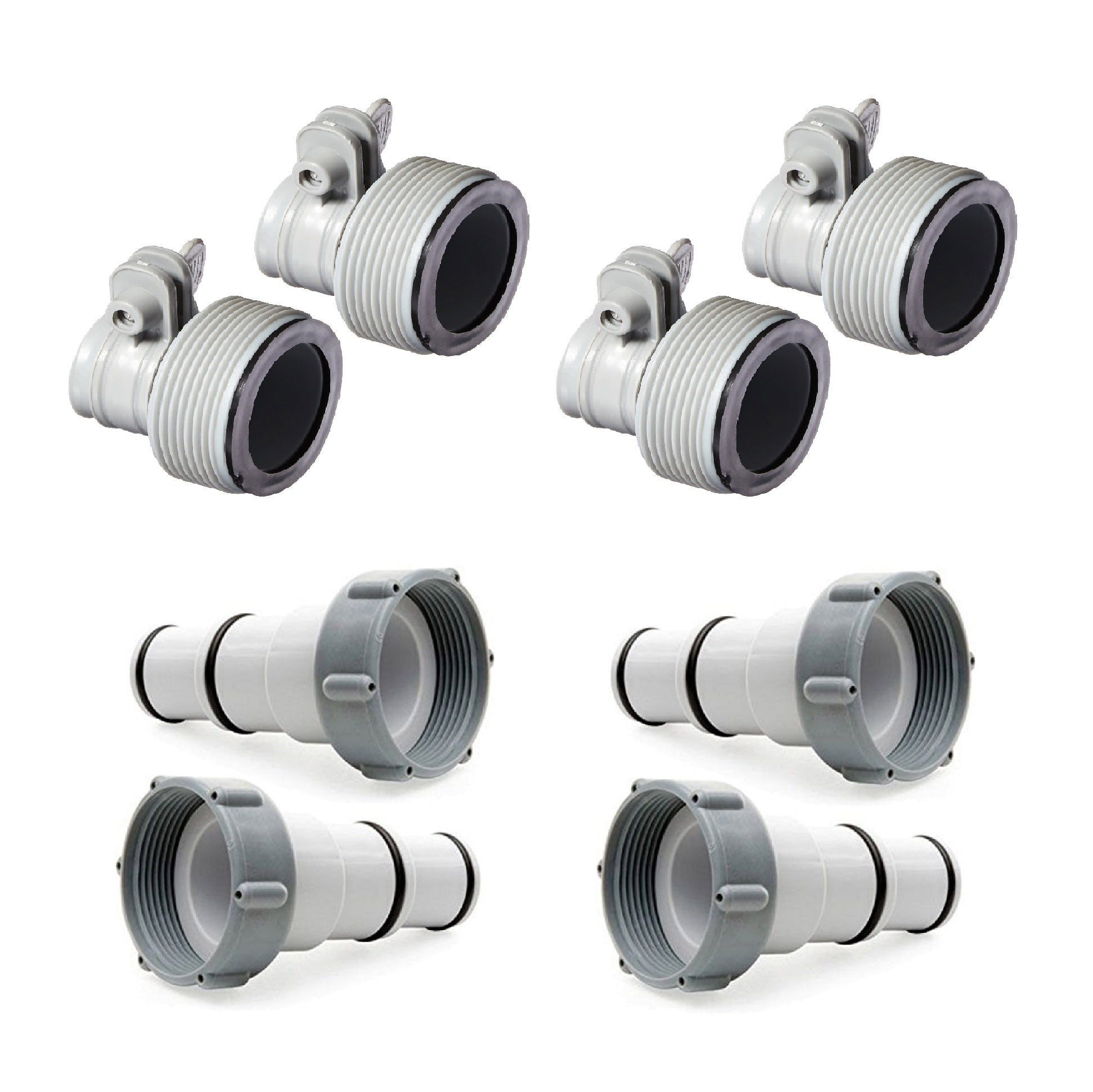 Intex Hose Adapter B, Pair (2 Pack) w/ Intex Hose Adapter A, Pair (2 Pack)