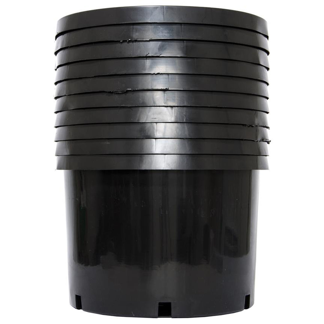 10 Gallon Premium Nursery Plastic Planter Garden Grow Pots, 5 Pack (Used)