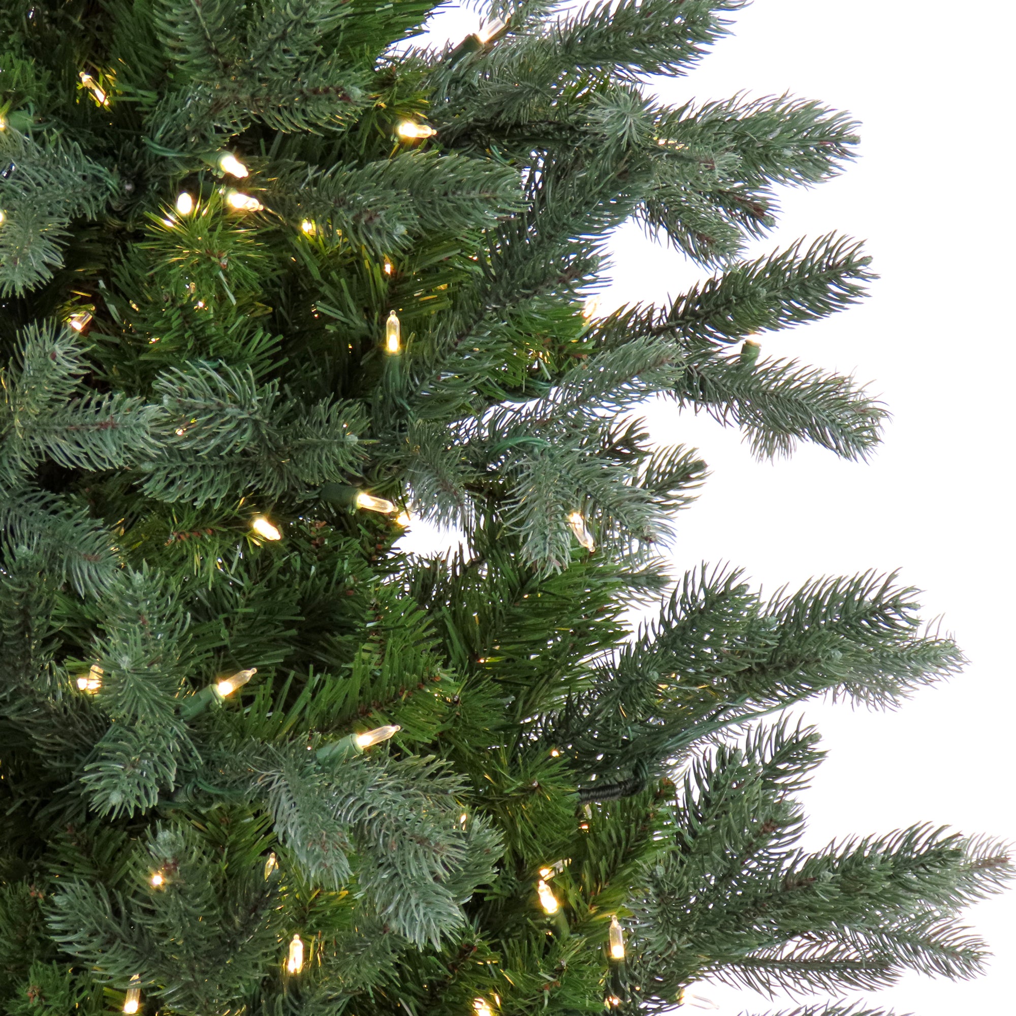 HGTV Home Collection Pre-Lit Artificial Slim Balsam Christmas Tree with PowerConnect LED Lights, Hinged Branches, Plug In, 7.5ft