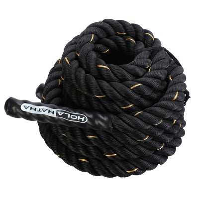 HolaHatha Home Gym Equipment Strength Training 30' Workout Rope, Black (Used)