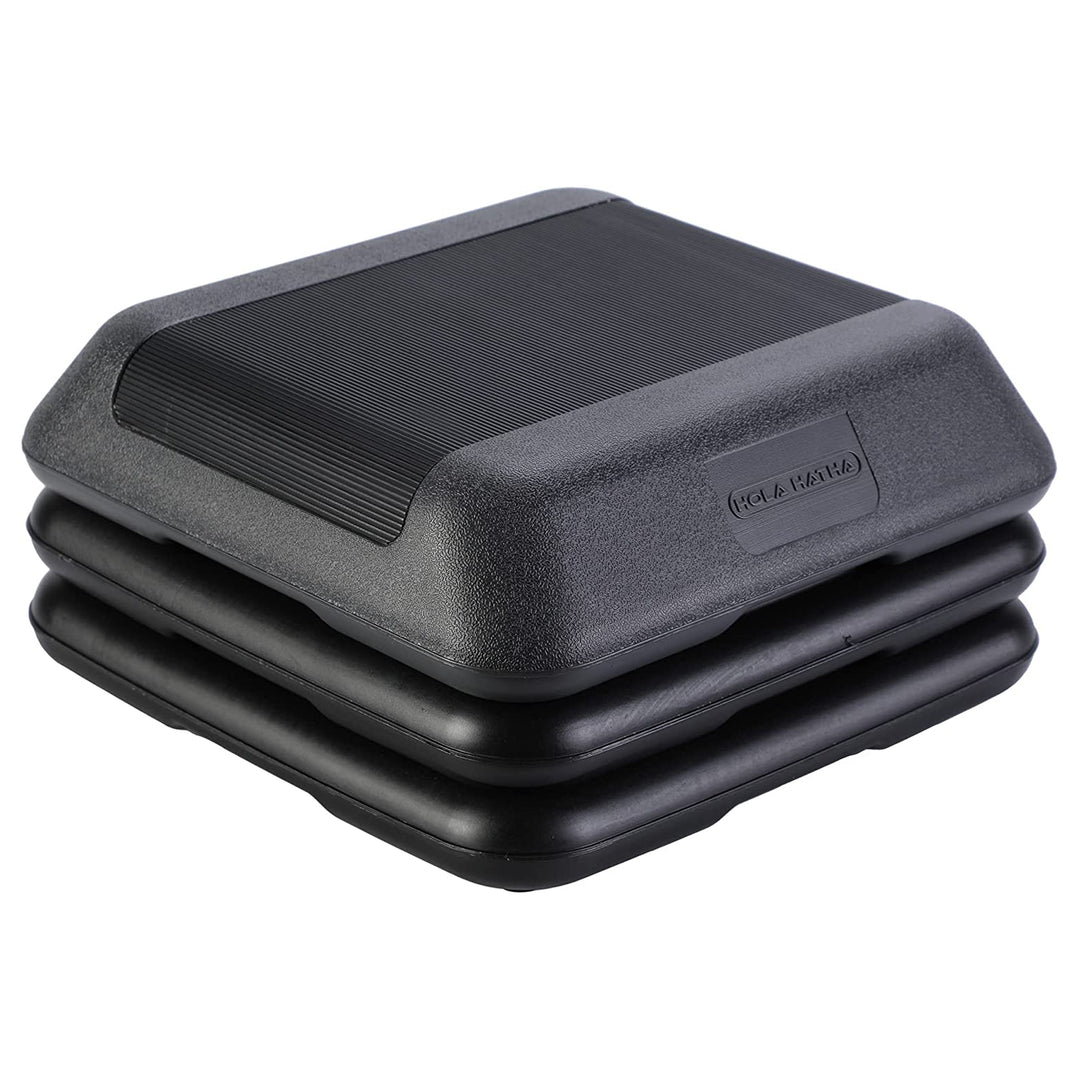 HolaHatha Aerobic High Step Platform, Home Gym Fitness Equipment with Risers
