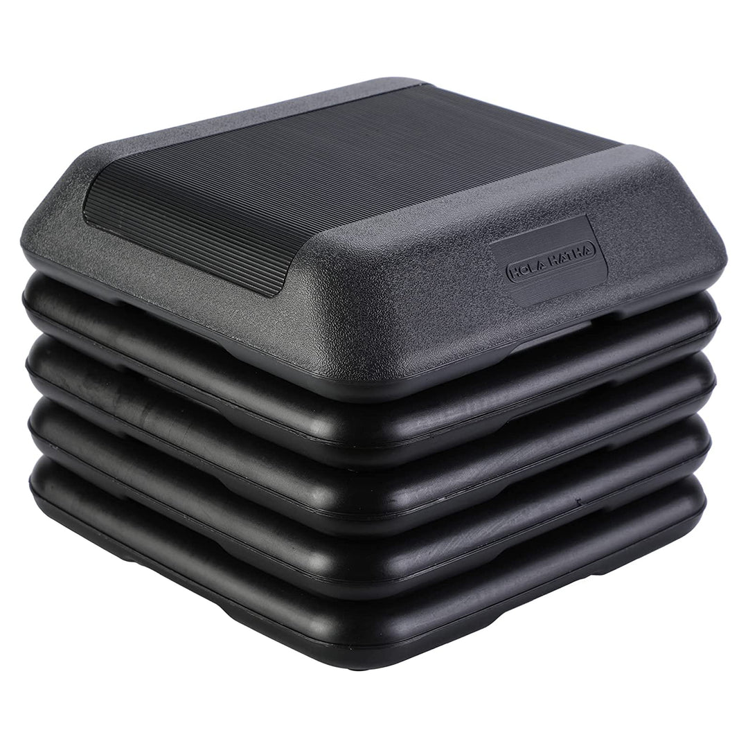 HolaHatha Aerobic High Step Platform, Home Gym Fitness Equipment with Risers