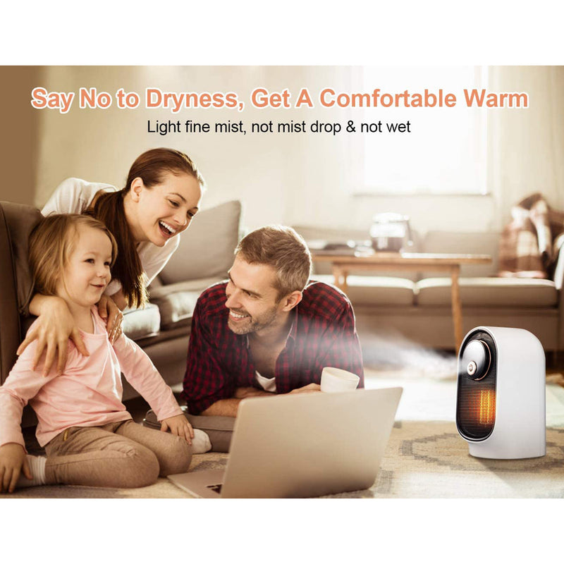 Geek Heat Slim Oscillating Personal Desktop Space Heater with Humidifier, White