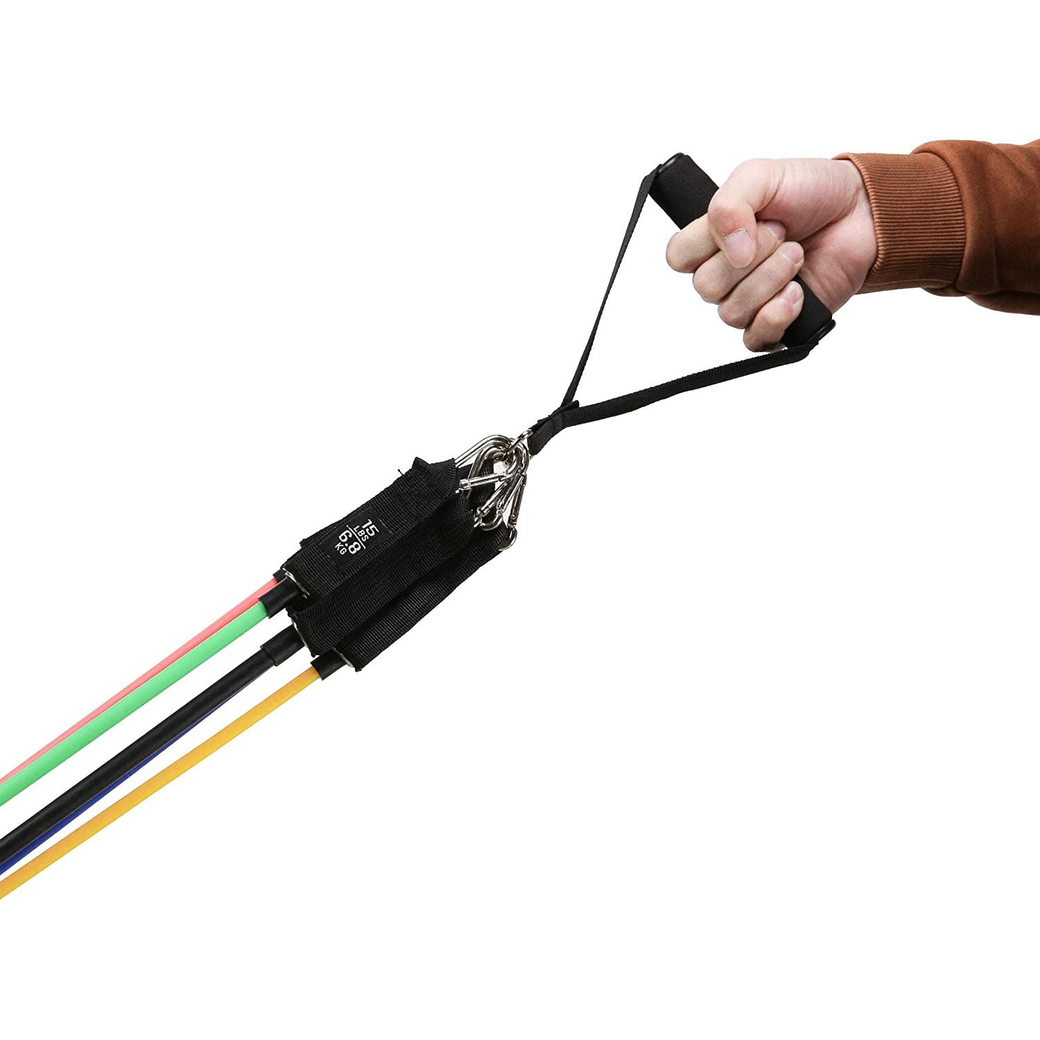 HolaHatha Resistance Band 110lb Maximum Workout Set with 5 Bands and 2 Handles - VMInnovations