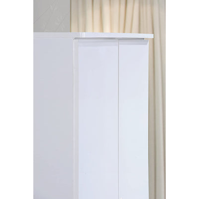 Hodedah HI29 6 Foot 2 Door 2 Drawer Wardrobe Armoire with Hanging Bar, White