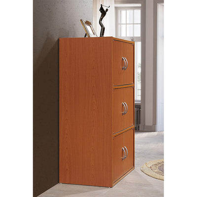 Hodedah Home 6-Door 3-Shelves Bookcase Enclosed Storage Cabinet (For Parts)