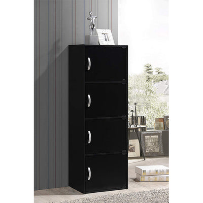 Hodedah 4 Door Enclosed Multipurpose Storage Cabinet for Home or Office, Beech - VMInnovations