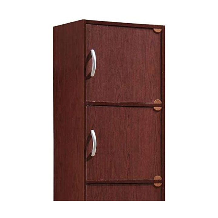 Hodedah 5 Shelf Home and Office Enclosed Storage Cabinet, Mahogany (Open Box)