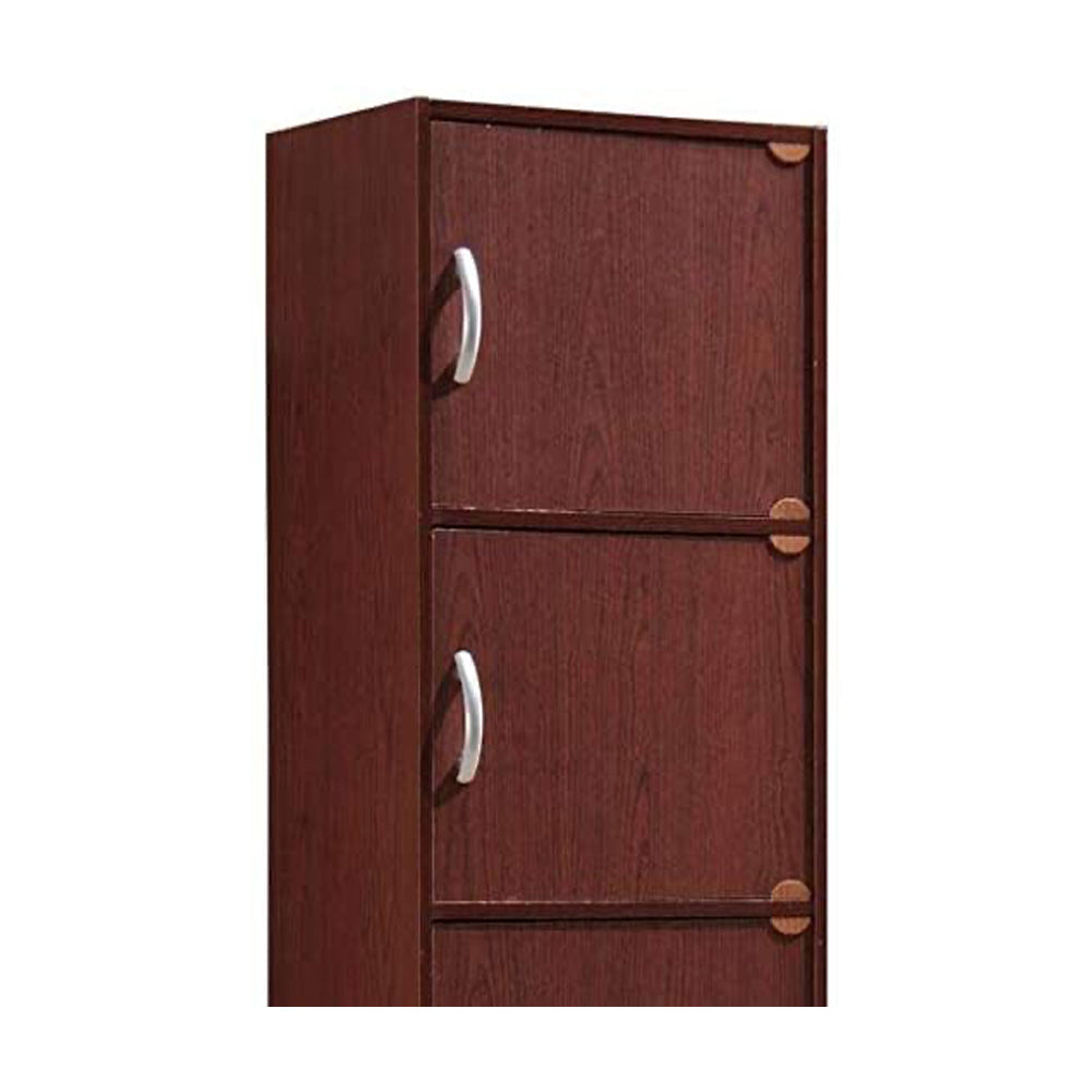 Hodedah 5 Shelf Home and Office Enclosed Storage Cabinet, Mahogany (Open Box)