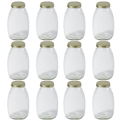 Little Giant 32 oz Honey Glass Skep Jar w/ Airtight Lid (12 Pack) (Open Box)