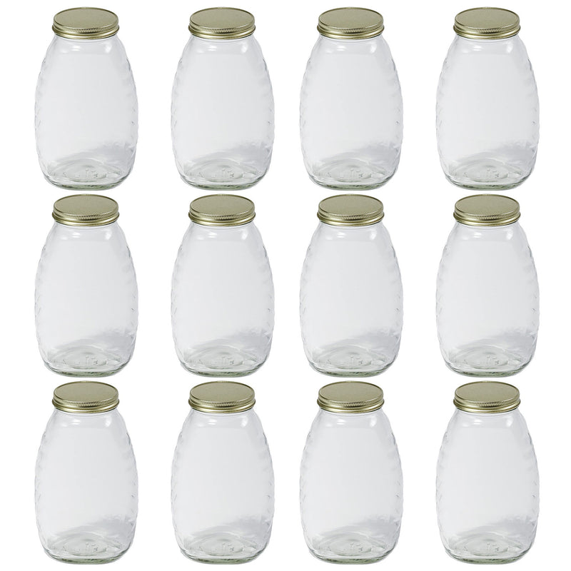 Little Giant 32 oz Honey Glass Skep Jar w/ Airtight Lid (12 Pack) (Open Box)