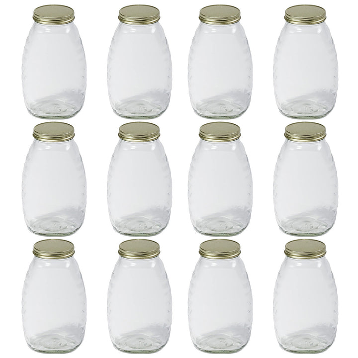 Little Giant 32 oz Honey Glass Skep Jar w/ Airtight Lid (12 Pack) (Open Box)