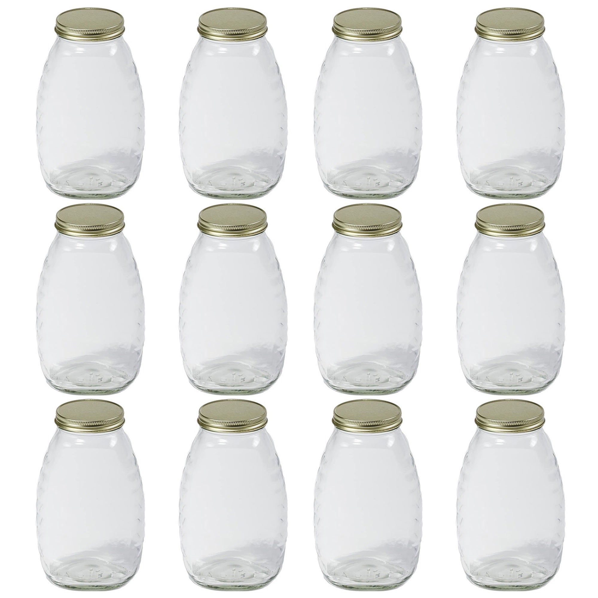 Little Giant 32 oz Honey Glass Skep Jar w/ Airtight Lid (12 Pack) (Open Box) - VMInnovations