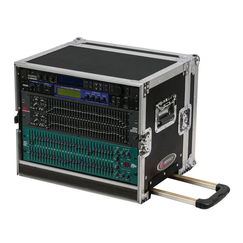 Odyssey Flight Zone 8 Space Effects Rack With Handle and Wheels Black (Open Box) - VMInnovations