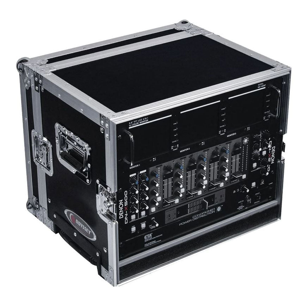 Odyssey Flight Zone 8 Space Effects Rack With Handle and Wheels Black (Open Box) - VMInnovations