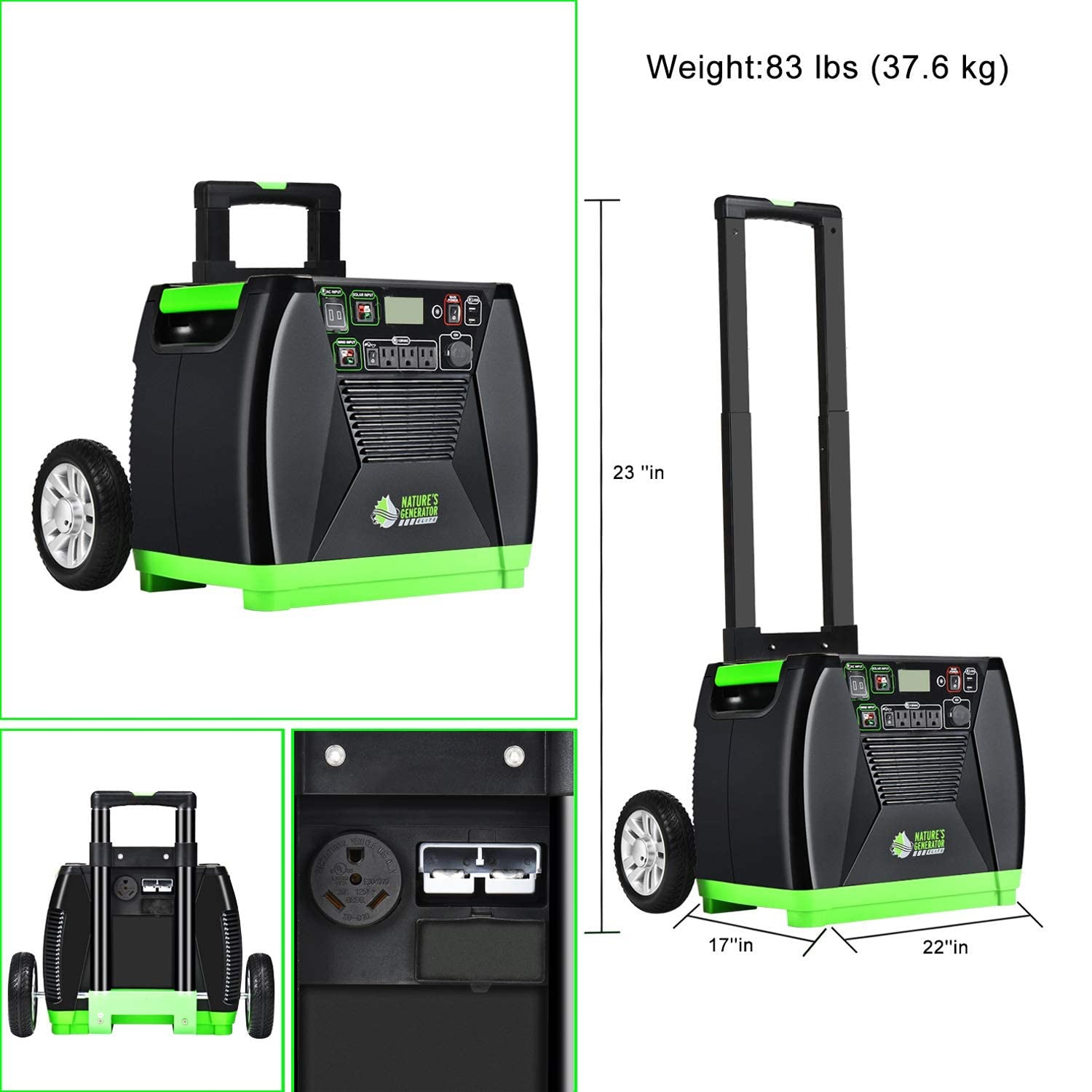 Nature's Generator Elite Portable Solar and Wind Powered 3600W Generator (Used)