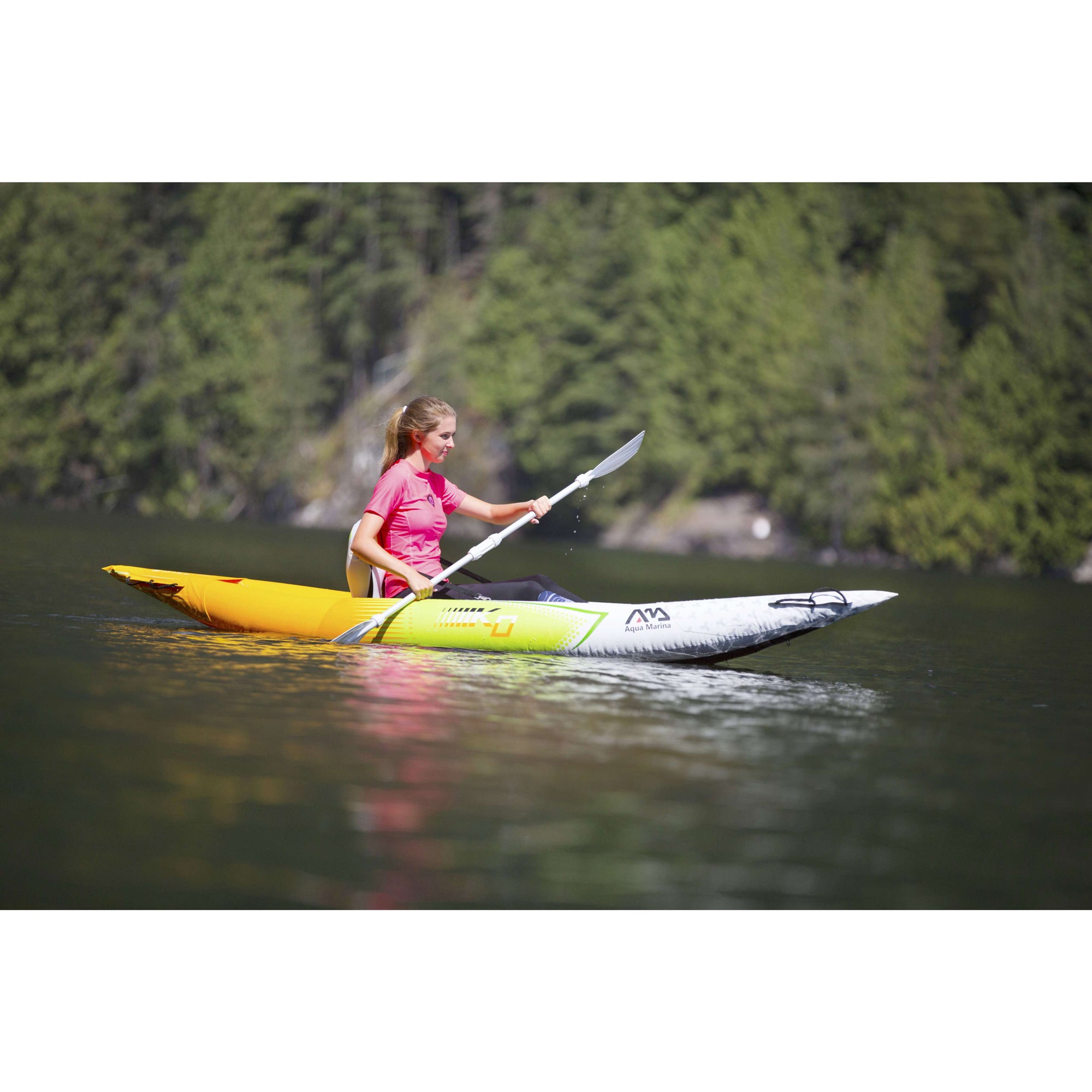 Aqua Marina HM-312 Betta Inflatable 1 Person Leisure Paddle Kayak, Orange/White