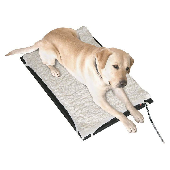 Farm Innovators HM-100L Large Plastic Heated Pet Mat with Fleece Cover, 100 Watt