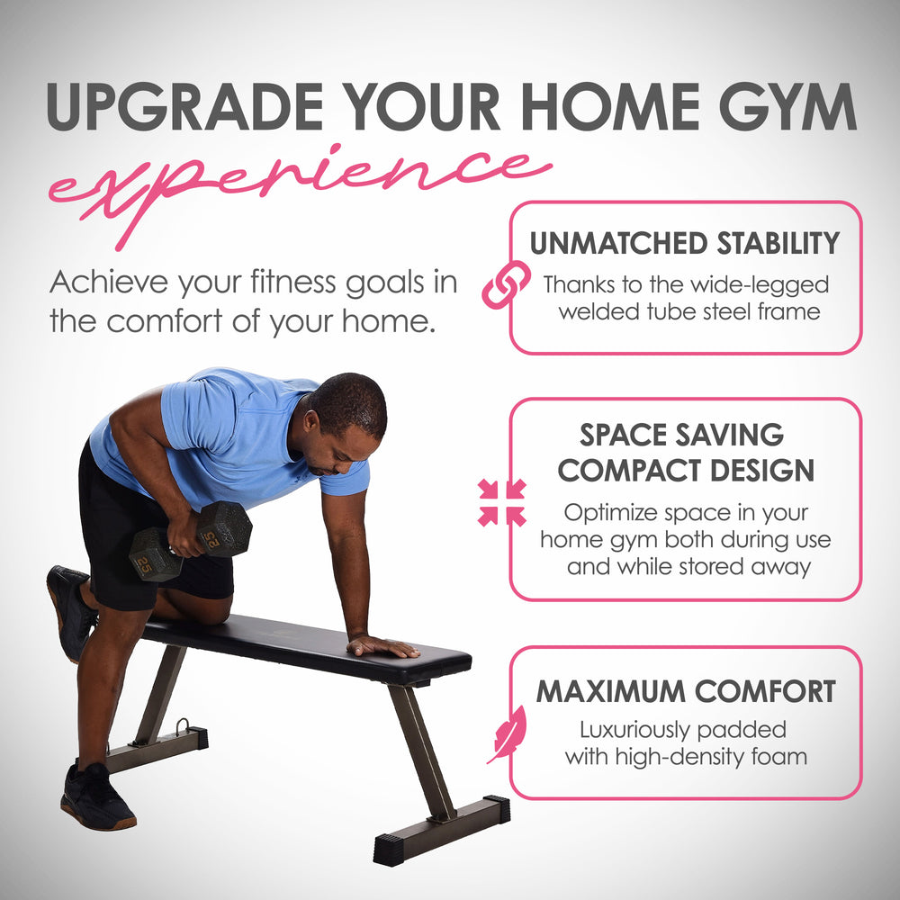 HolaHatha 600lb Capacity Foam Padded Barbell Bench w/Steel Frame, Black (Used) - VMInnovations