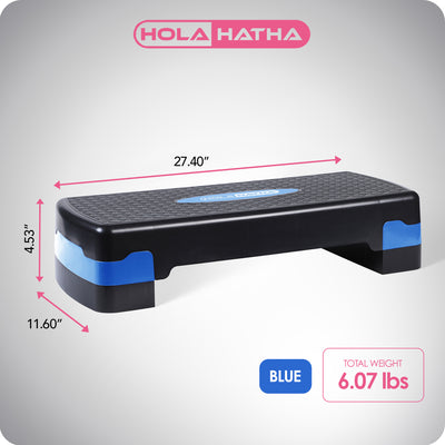 HolaHatha Aerobic Step Platform Exercise Fitness Equipment w/ Adjustable Height - VMInnovations