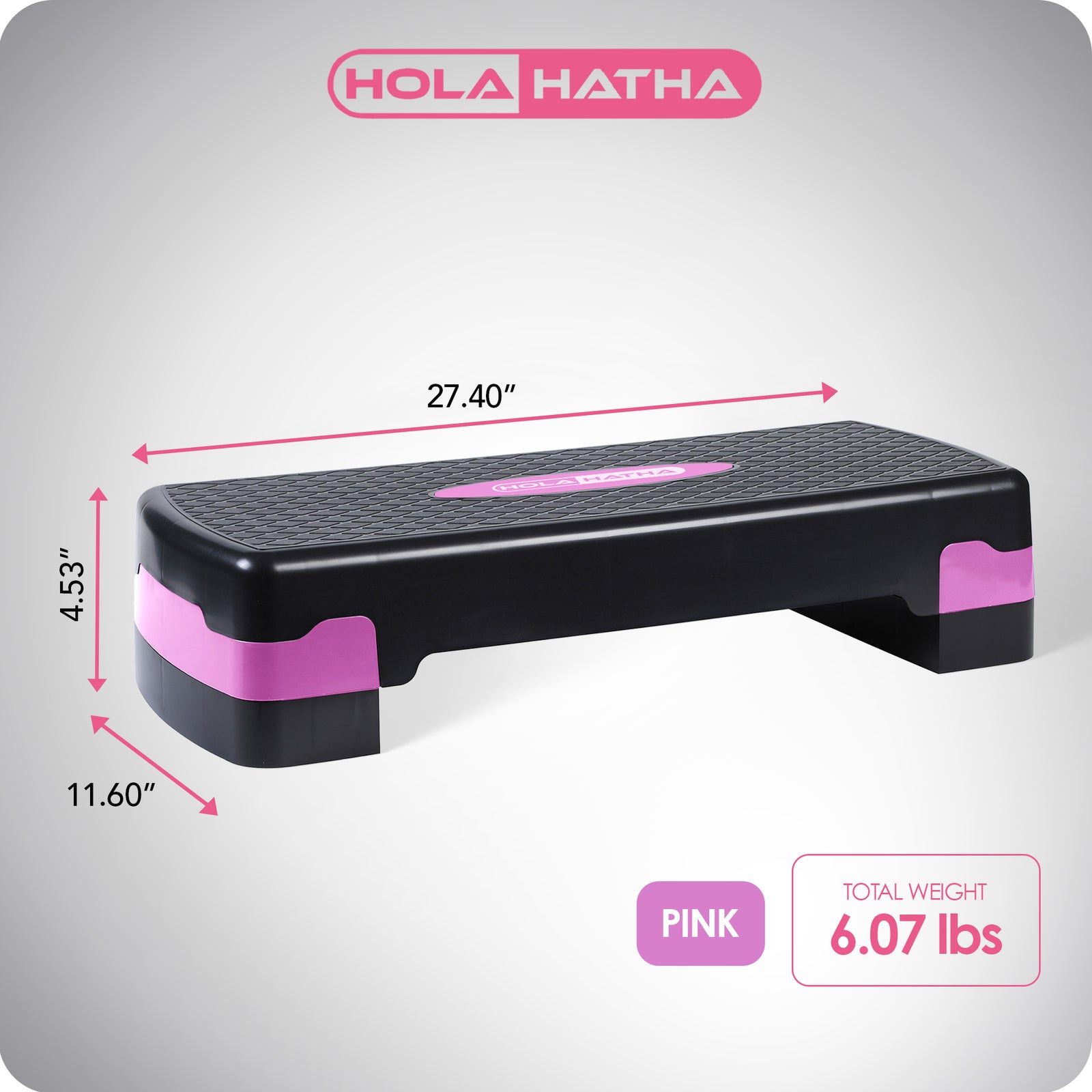 HolaHatha Step Platform Exercise Fitness Equipment w/ Adjustable Height (Used) - VMInnovations