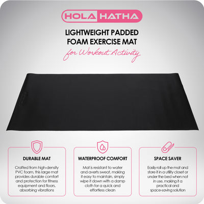 HolaHatha Padded Foam Exercise Mat for Workout Activity, Large, Grey (Used) - VMInnovations