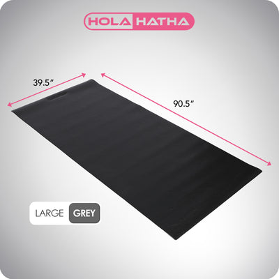 HolaHatha Lightweight Padded Foam Exercise Mat for Workout Activity, Large, Grey