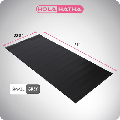 HolaHatha Lightweight Padded Foam Exercise Mat for Workout Activity, Small, Grey