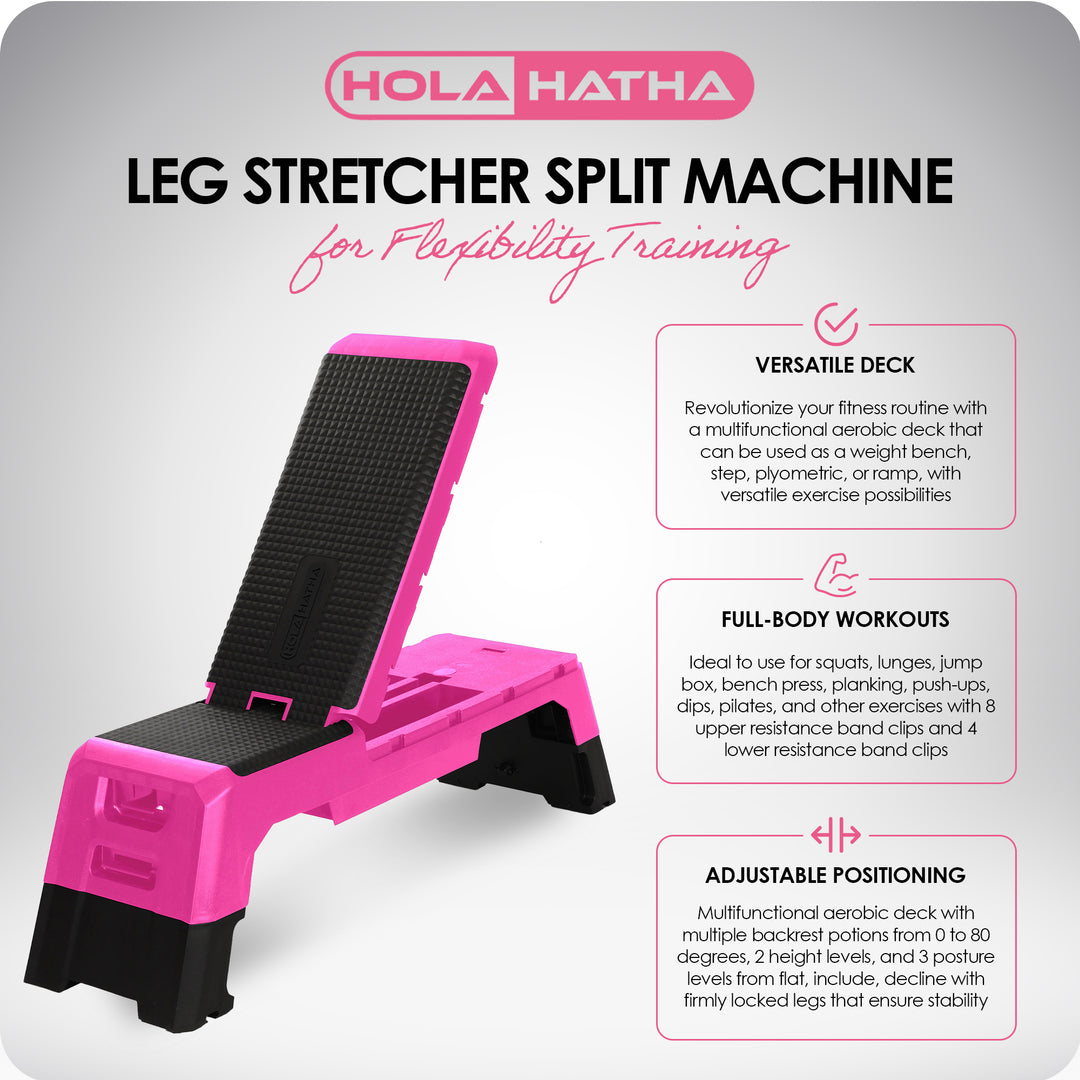 HolaHatha Multifunctional Fitness Aerobic Deck with Storage Compartment, Pink