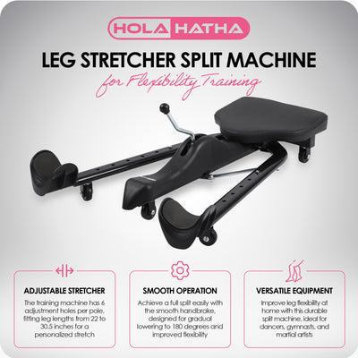 HolaHatha Leg Stretcher Split Machine for Flexibility Training, Black (Open Box)