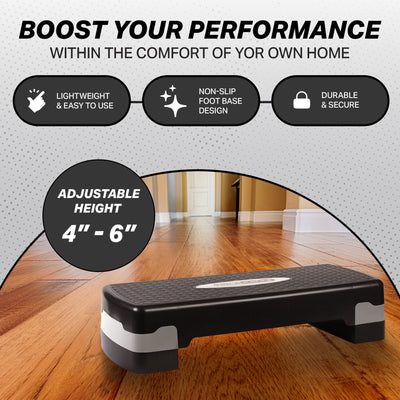 HolaHatha Aerobic Step Platform Exercise Equipment w/ Adjustable Height (Used) - VMInnovations