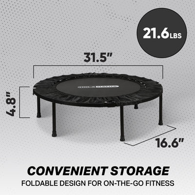 HolaHatha 40" Foldable Mini Trampoline Fitness Rebounder w/Handle (Used)