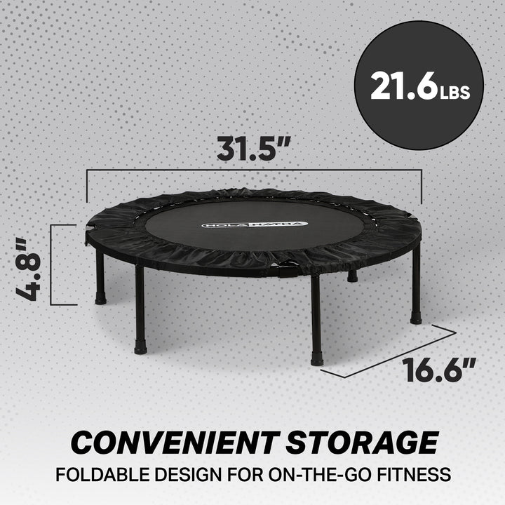 HolaHatha 40" Mini Trampoline Fitness Rebounder w/Adjustable Handle (Open Box)