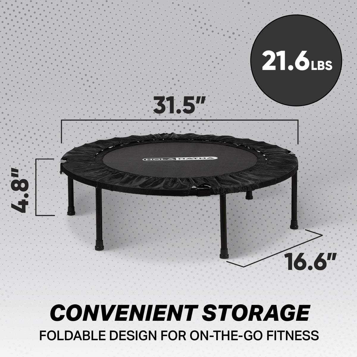 HolaHatha 40" Mini Trampoline Fitness Rebounder w/Adjustable Handle (Open Box) - VMInnovations