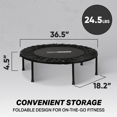 HolaHatha 48" Foldable Mini Trampoline Rebounder w/Adjustable Handle (Open Box)