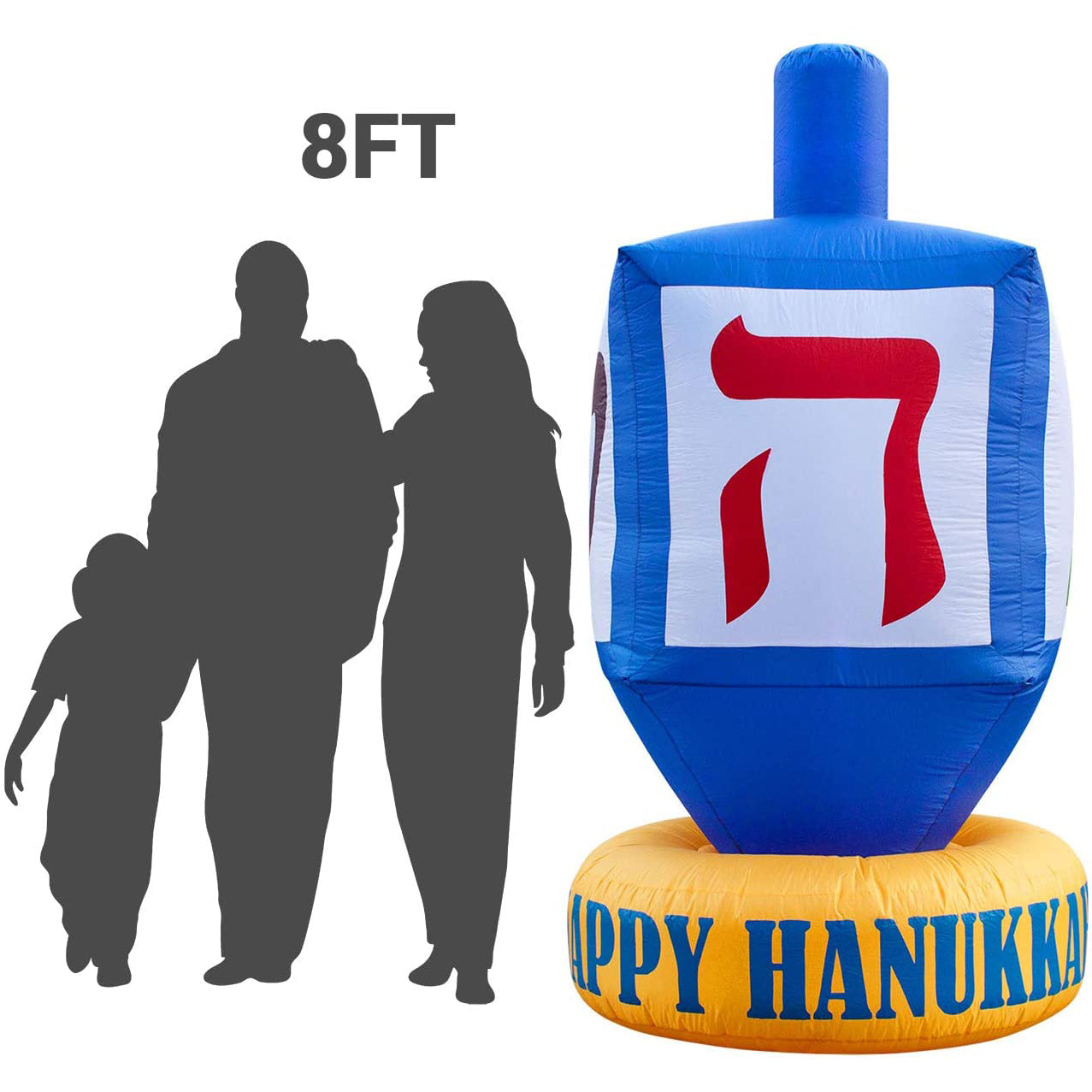 Holidayana 8 Ft Tall Giant Inflatable Hanukkah Dreidel Yard Decoration(Open Box)