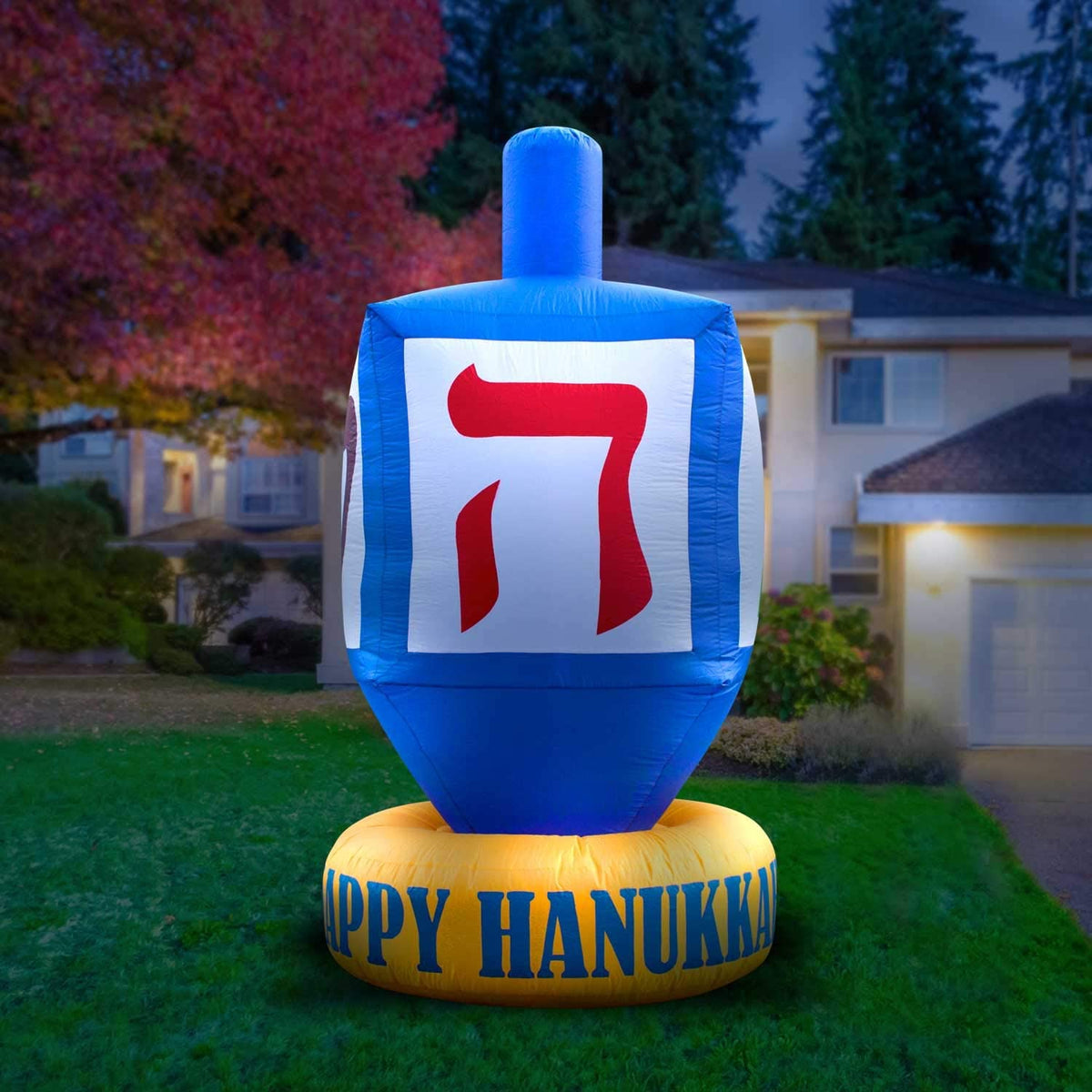 Holidayana 8 Ft Tall Giant Inflatable Hanukkah Dreidel Yard Decoration(Open Box)