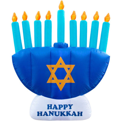 Holidayana 8 Ft Tall Giant Inflatable Hanukkah Menorah Yard Decoration(Open Box)