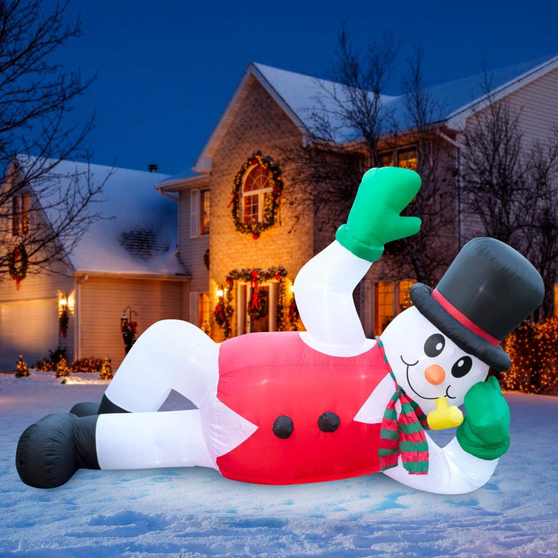 Holidayana 10 Ft Giant Inflatable Winter Holiday Snowman Yard Decoration (Used)