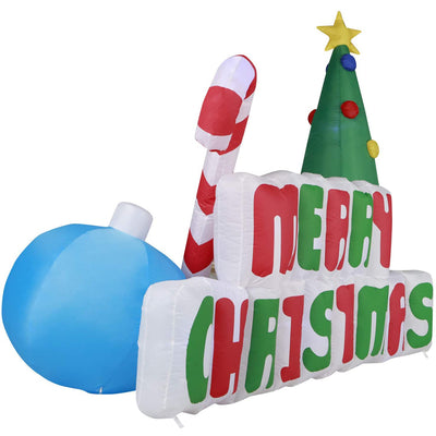 Holidayana 8' Wide Giant Inflatable Merry Christmas Yard Decoration (Used)