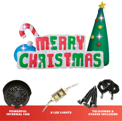 Holidayana 8' Wide Giant Inflatable Merry Christmas Yard Decoration (Used) - VMInnovations