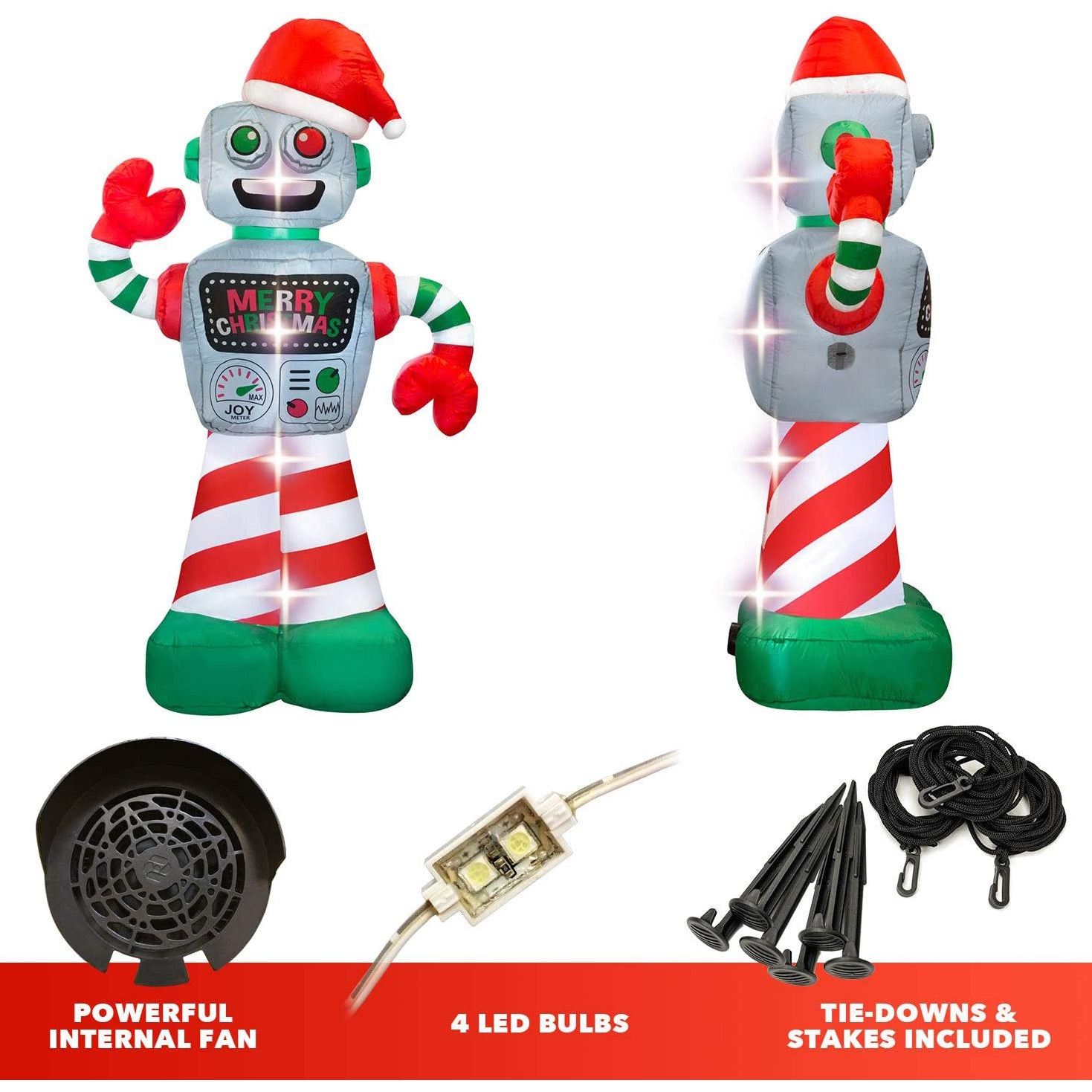 Holidayana 6 Foot Tall Inflatable Winter Holiday Robot Yard Decoration(Open Box)