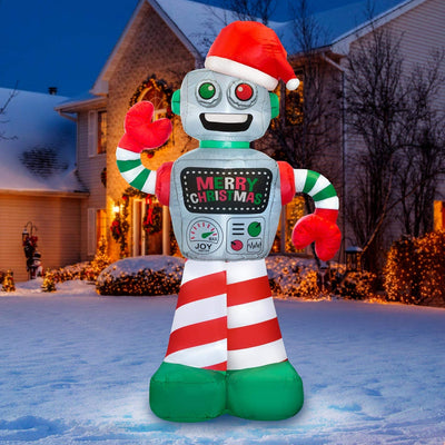 Holidayana 6 Foot Tall Inflatable Winter Holiday Robot Yard Decoration(Open Box)