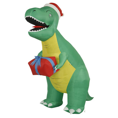 Holidayana 8 Ft Giant Inflatable Holiday T Rex Dinosaur Yard Decoration (Used)