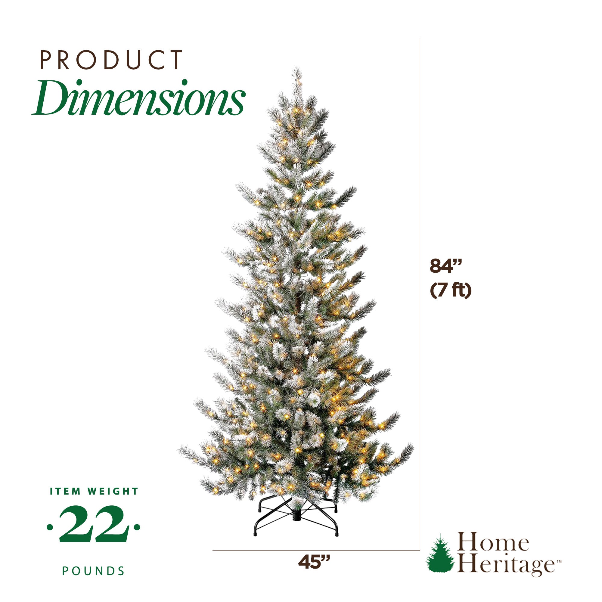 Home Heritage 7' Natural Pine Prelit Christmas Tree with Fairy Lights (Open Box) - VMInnovations