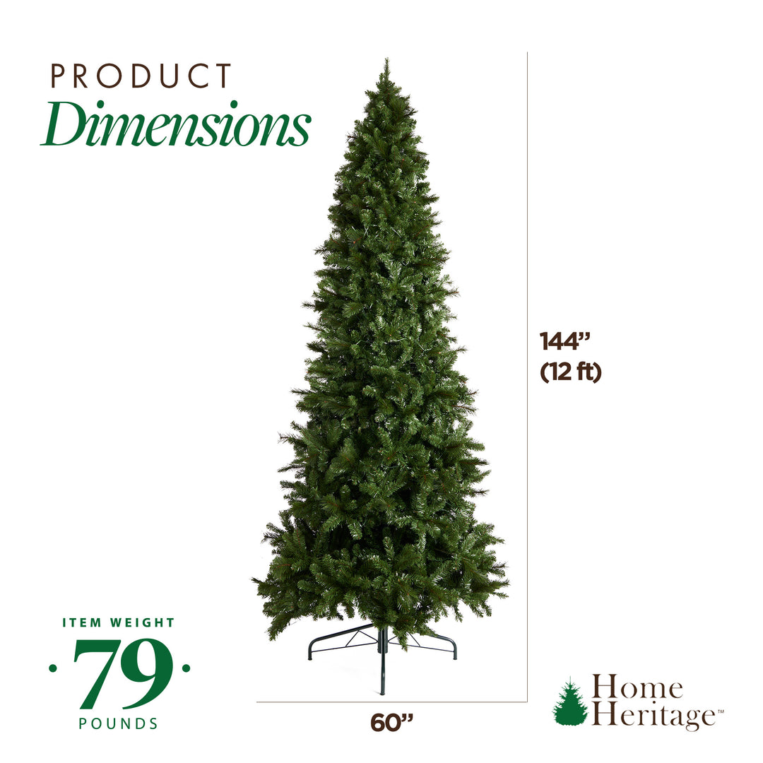 Home Heritage Cascade Quick Set 12 Ft 800 LED Pre-Lit Artificial Christmas Tree