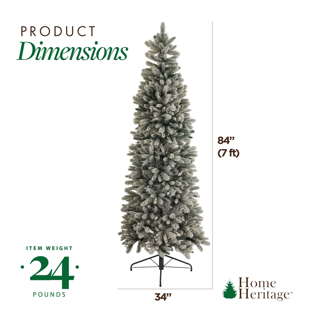 Home Heritage 7' Frosted Alpine Quick Set Pre Lit Christmas Tree (Open Box) - VMInnovations