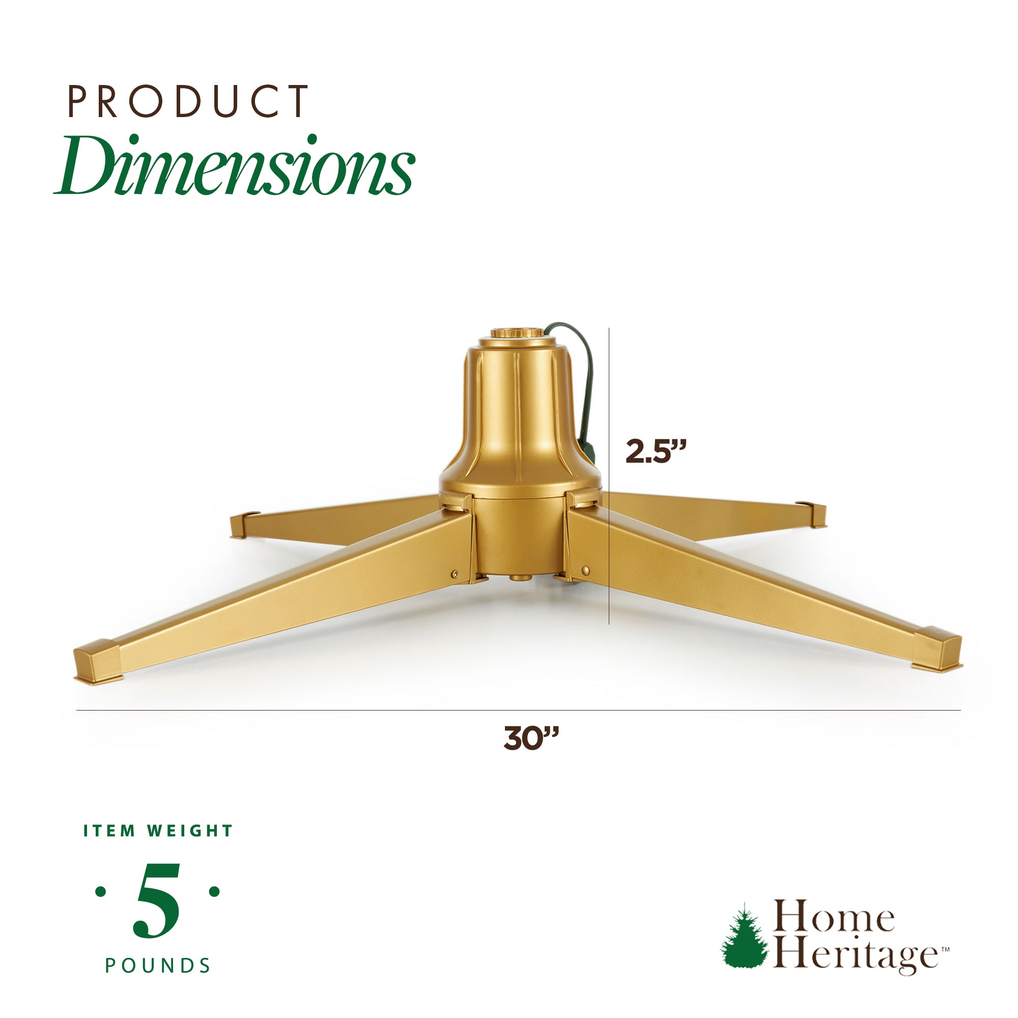 Home Heritage Electric Metal Rotating Tree Stand for 7 Ft Trees, Gold(For Parts)