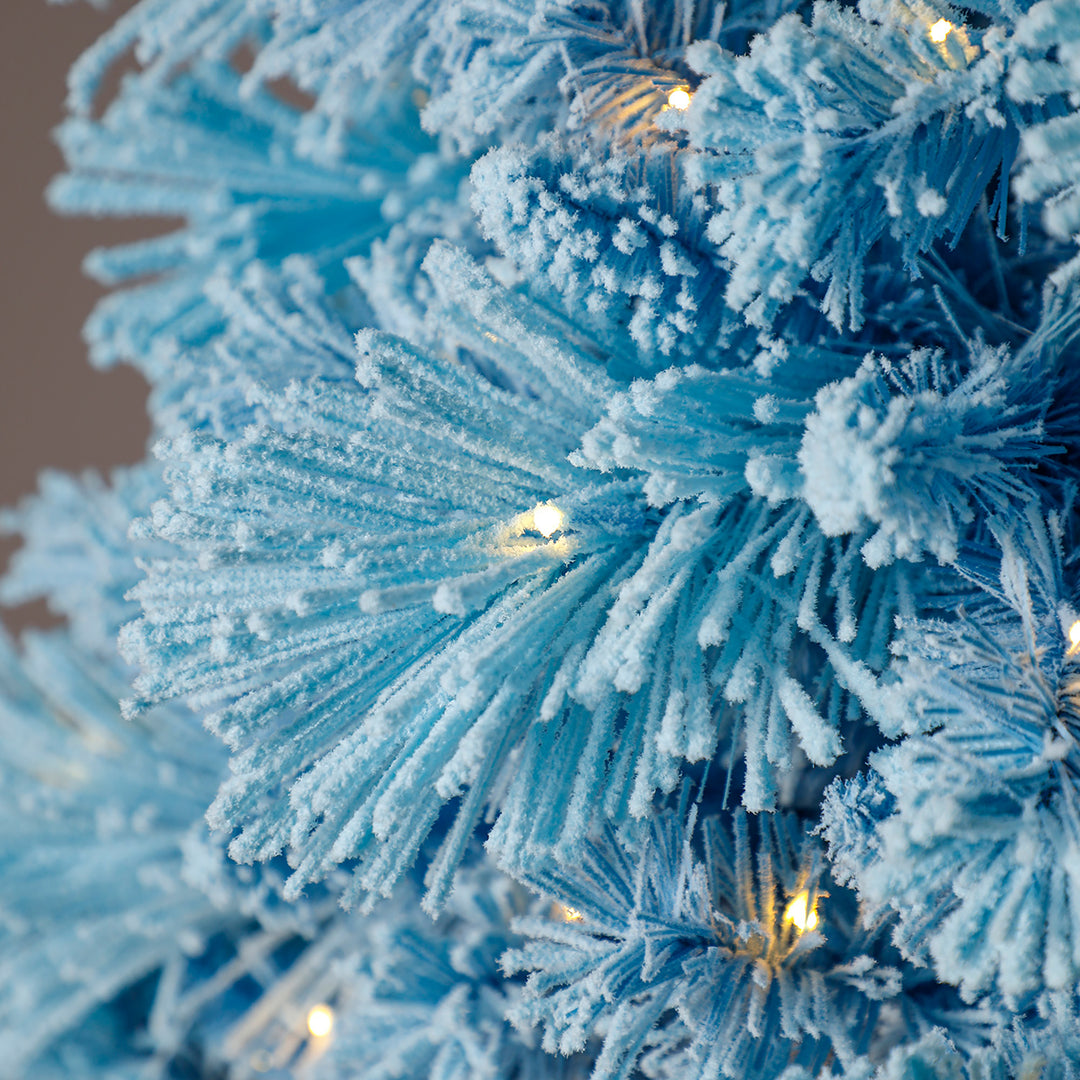Home Heritage 6.5 Ft Pre-Lit Artificial Christmas Holiday Tree, Blue (Open Box)