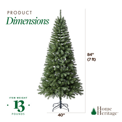 Home Heritage 7ft Brighampton Spruce Artificial Christmas Tree w/LED Light(Used)